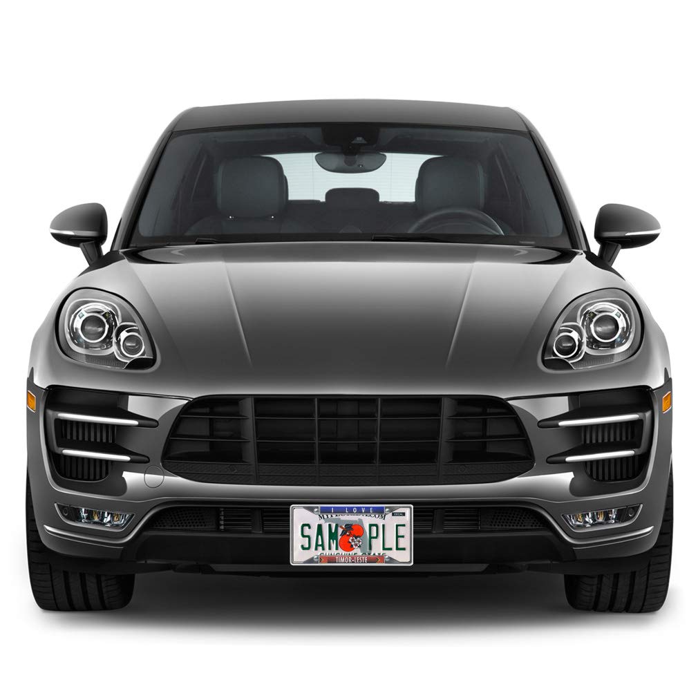 Premium Metal Insert License Plate Frame - I Love Timor-Leste Car Accessory - Weatherproof & Durable Gold Plated 4-Hole Design - Perfect for Car Enthusiasts & Patriotic Drivers