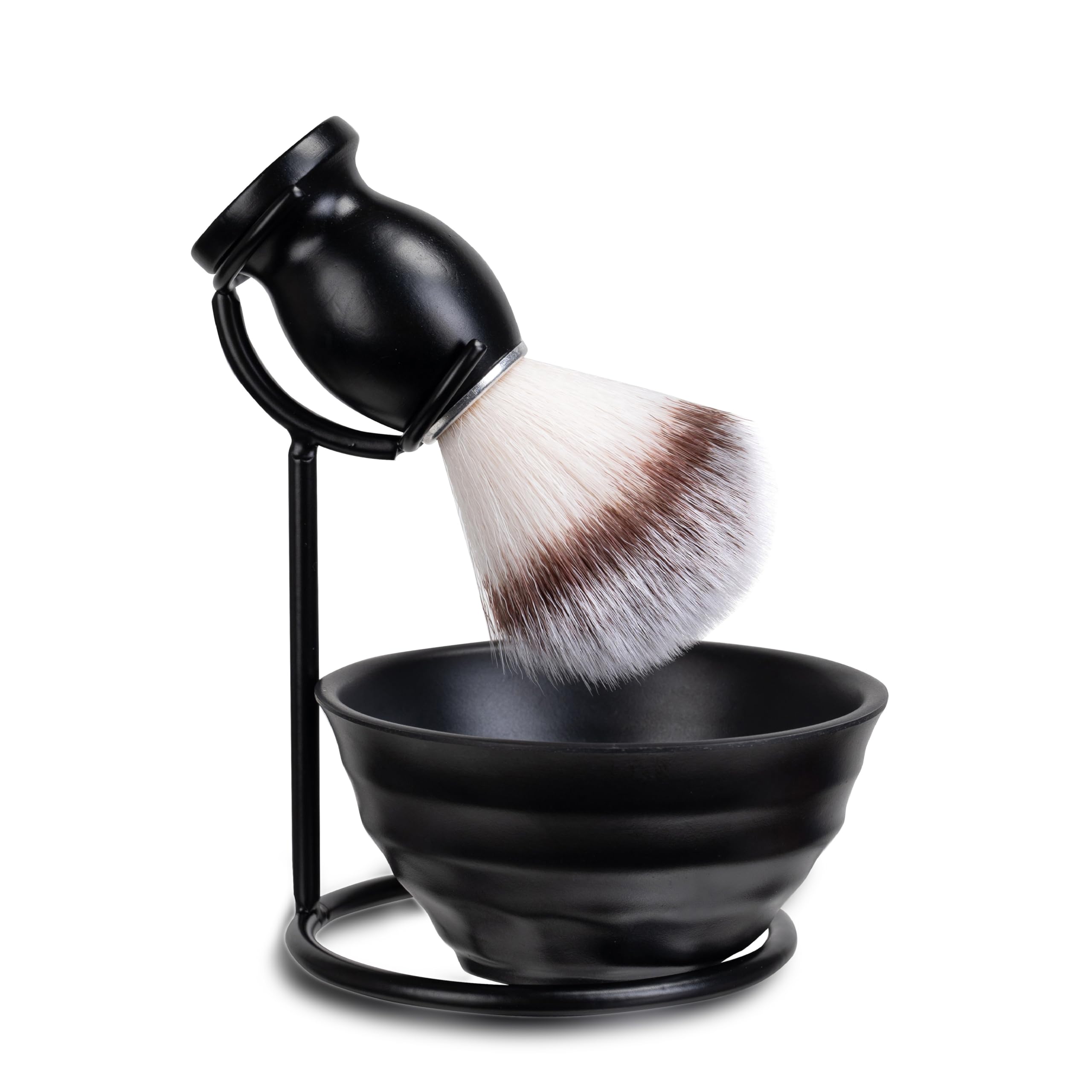 Best Men's Shaving Brush Set - 3 in 1 Synthetic Shaving Kit with Brush, Bowl & Stand (Set 2) - Perfect for Wet Shaving & Beard Care Routine