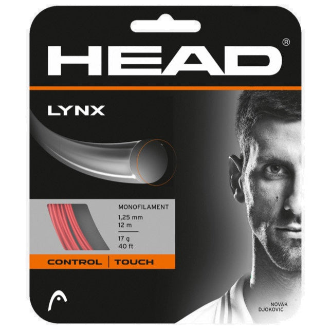 Head Lynx 16/1.30 Tennis String - Red | High-Performance Polyester String for Tennis Rackets | Perfect for Competitive Play & Tournament Matches