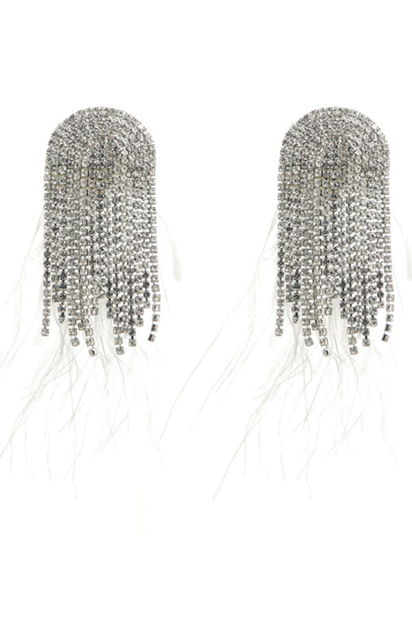 Elegant Baroque Feather Diamond Earrings for Women – Vintage-Inspired Jewelry for Parties, Weddings & Special Occasions