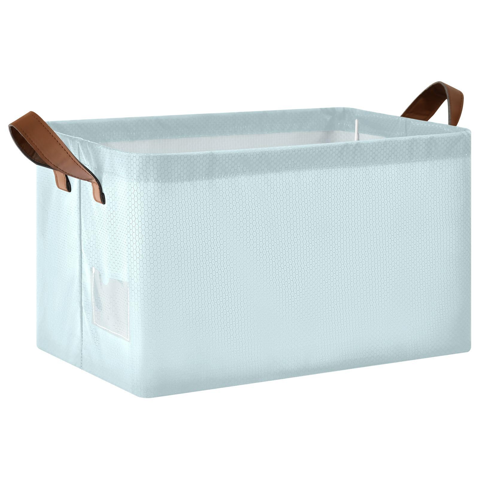 ODAWA Pale Blue Clothes Storage Bins with Sturdy Metal Frame & Handles - Foldable Laundry Basket for Nursery, Bedroom & Closet Organization | Perfect for Baby Clothes, Toys & Home Storage