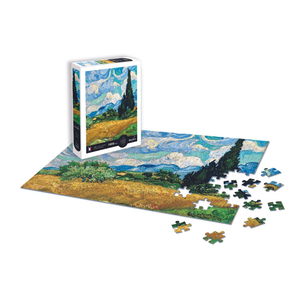 1000-Piece Van Gogh Wheat Field with Cypresses Jigsaw Puzzle | Premium Art Puzzle for Adults & Teens | Perfect for Home Decor, Relaxation & Family Game Night