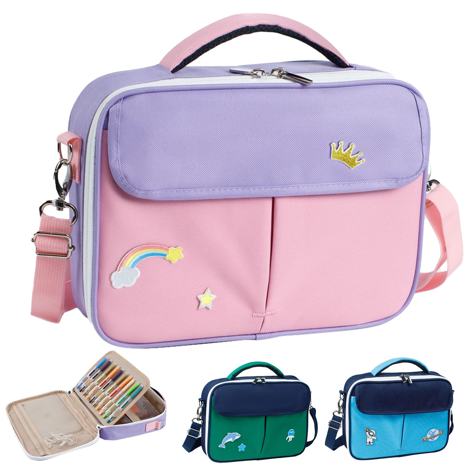 Bible Case for Girls & Boys - Durable Bible Covers with Shoulder Strap - Large Bible Bags with Multiple Pockets for Highlighters, Pens & Notes - Perfect Gift for Teens, Sunday School & Church Services