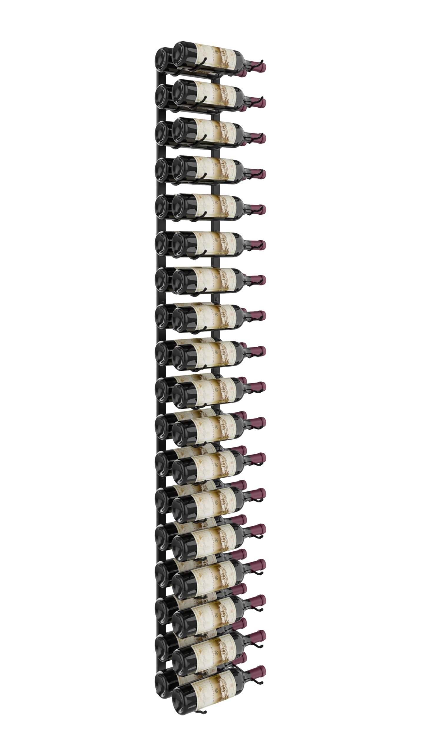 Premium W Series Pro 6-Bottle Wall Mounted Wine Rack - Double Depth Metal Wine Storage Shelf - Modern Space Saving Design Holds 36 Bottles (Matte Black) - Perfect for Home Bars, Kitchen Storage & Wine Cellar Organization