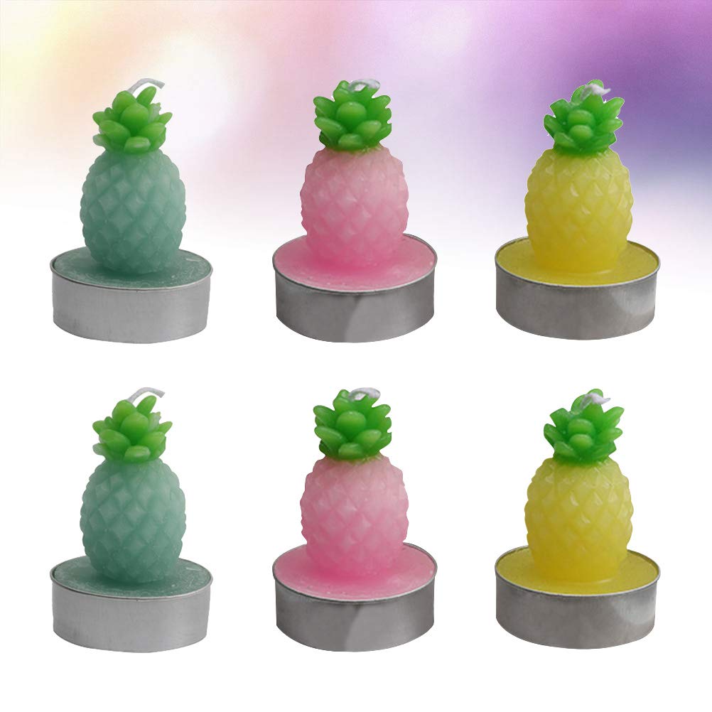 12-Pack Decorative Tea Light Candles for Plants - Romantic Pineapple Scented Small Candles for Home Decor, Wedding, Party & Relaxation