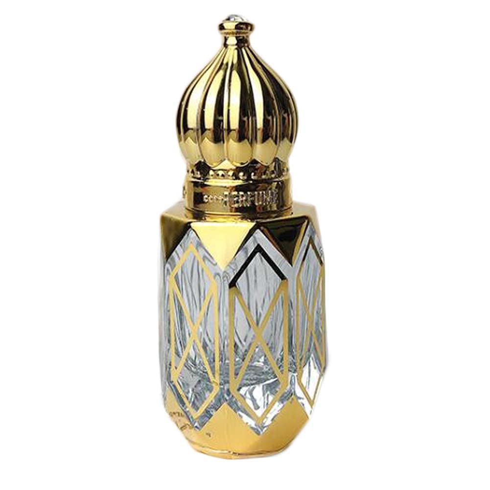 6ML Golden Vintage Essential Oil Glass Roller Bottle - Small Sample Dispenser for Travel, DIY Perfume & Aromatherapy - Portable Empty Bottle for Essential Oils, Perfumes & Skincare Products