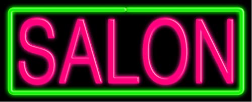 Salon Glass Neon Sign #10370 - Handcrafted in USA | Perfect for Barber Shops, Hair Salons & Retro Home Decor