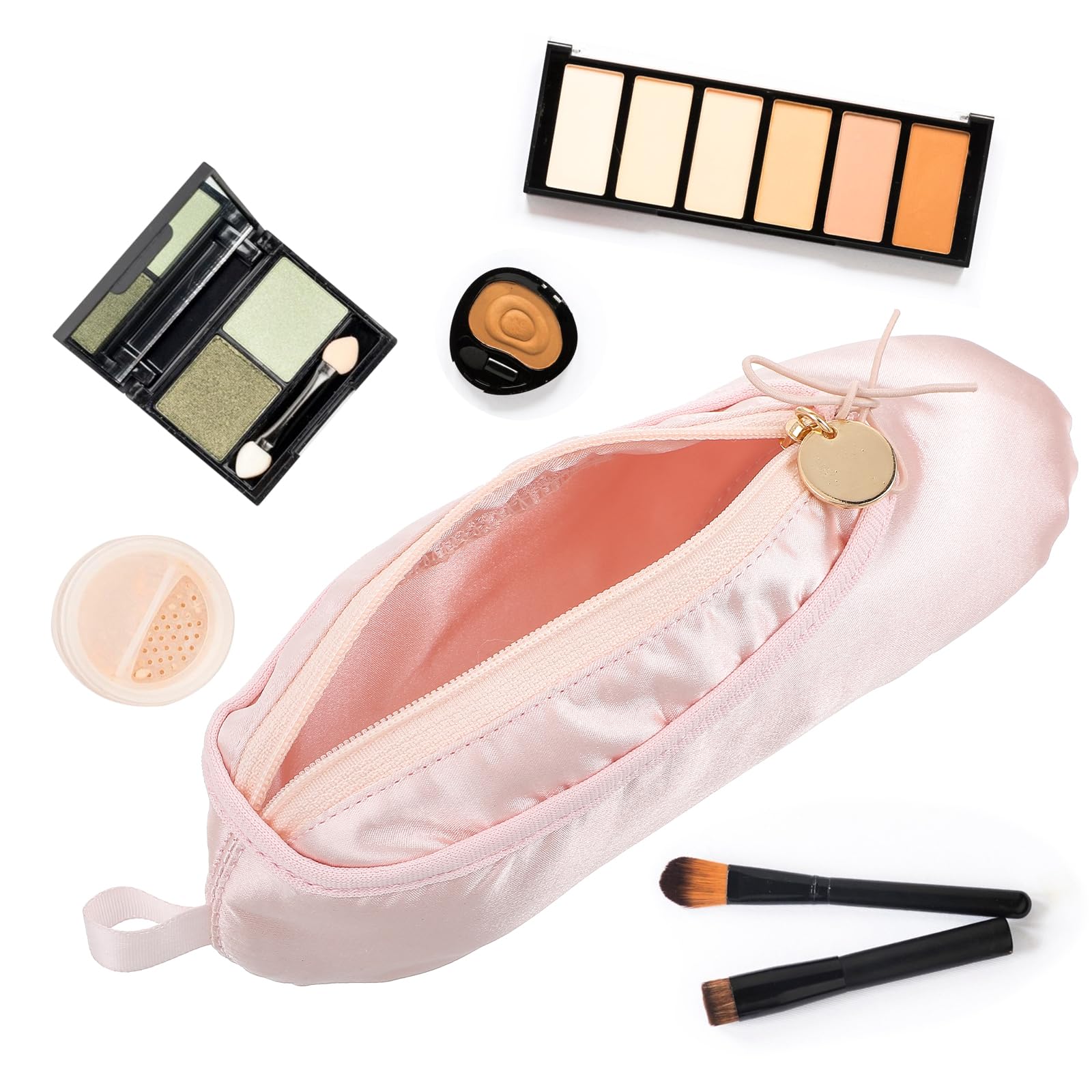 Ballet Shoe Makeup Bag - Pink Portable Bow Cosmetic Pouch for Dance & Travel | Small Ballerina Slipper Makeup Organizer for Girls & Women | Perfect for Dance Classes, Gym, Travel & Daily Essentials