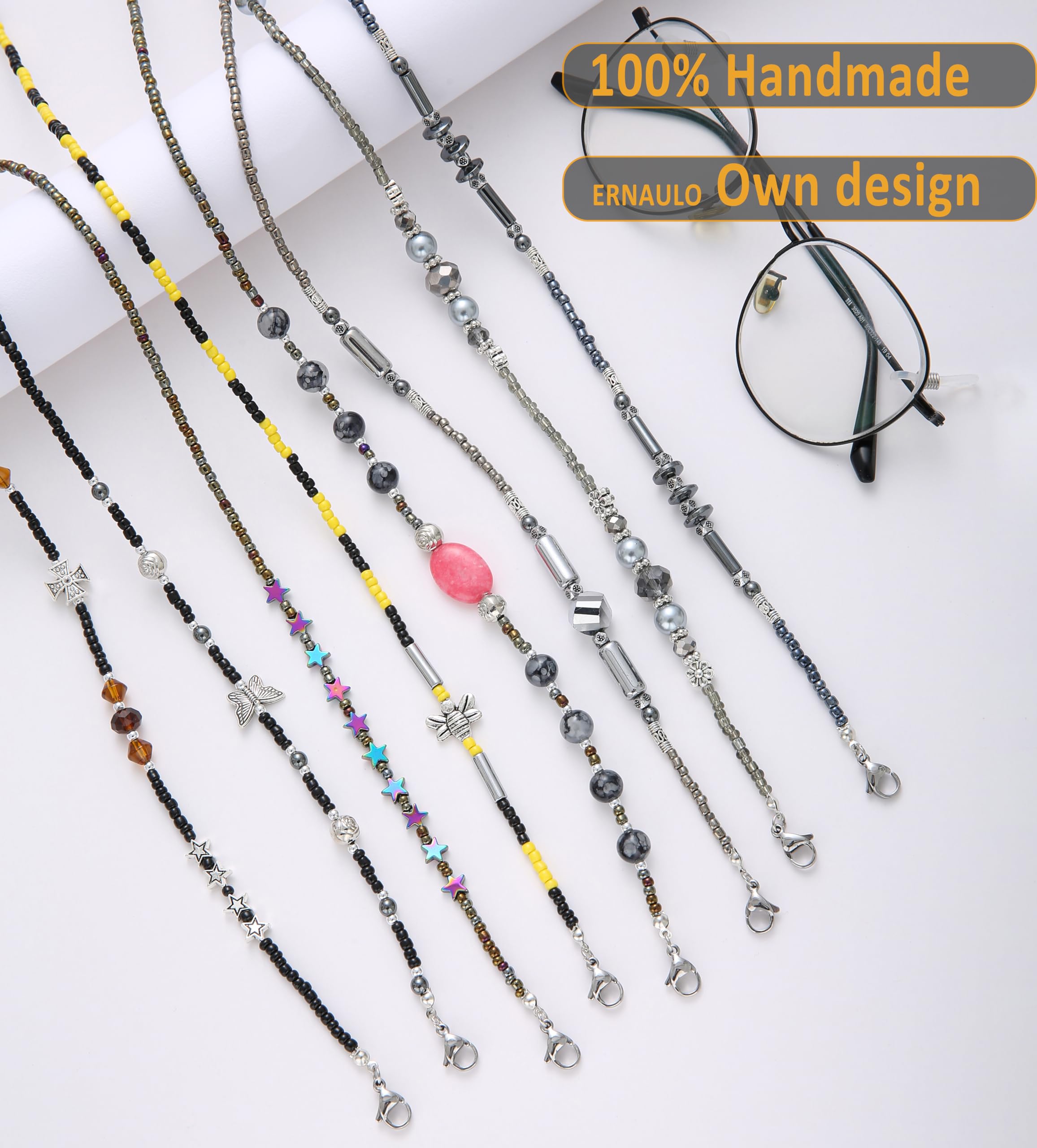 Stylish Beaded Eyeglass Chains for Women - Fashionable Glasses Holder Necklace with Adjustable Length | Perfect for Reading, Driving, Work & Outdoor Activities