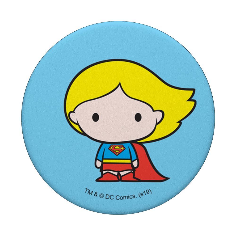 Superman & Supergirl Cute Chibi Character PopSockets - Standard PopGrip Swappable Phone Grip & Stand for iPhone, Samsung & Smartphones - Perfect for Fans, Gifts & Everyday Use