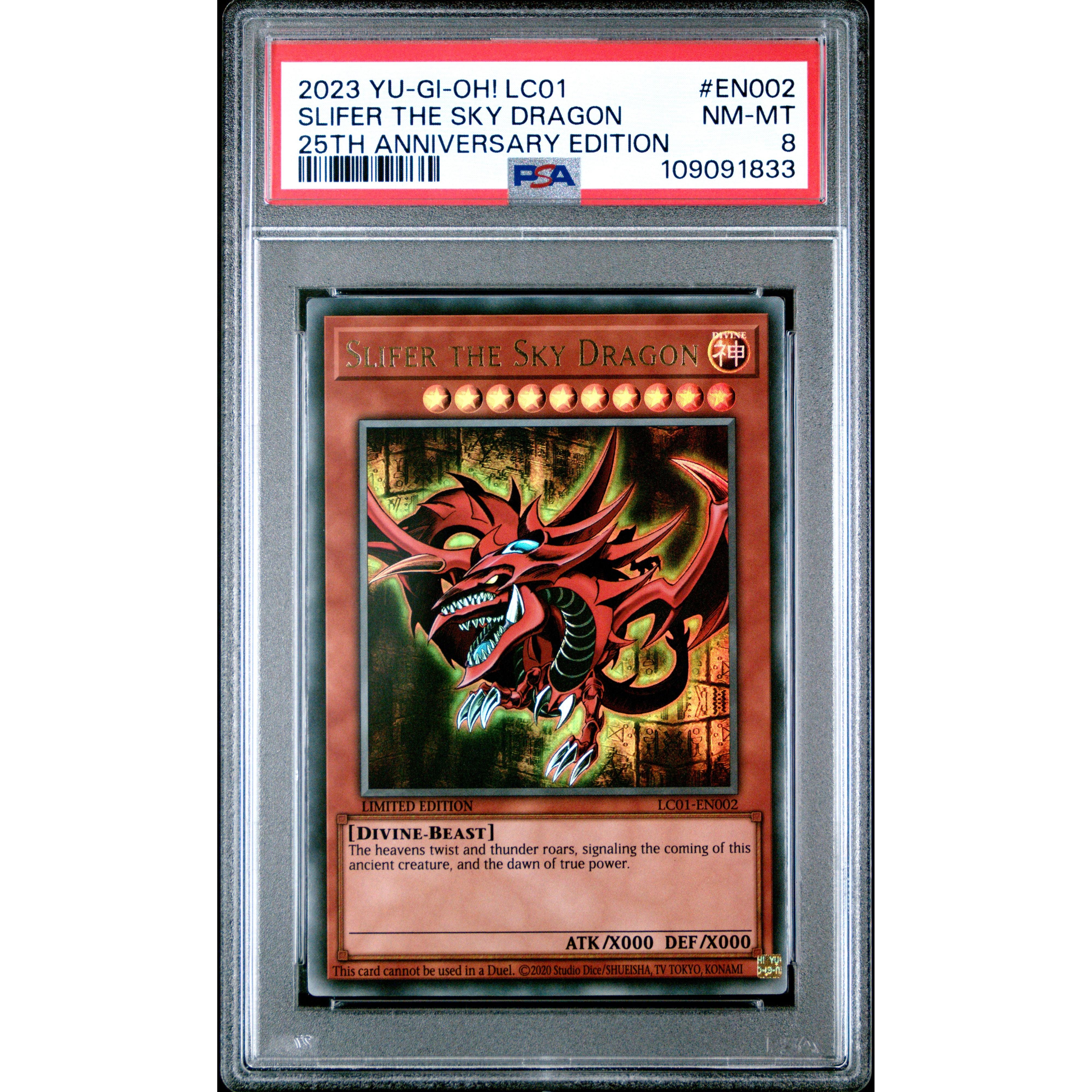2023 Yu-Gi-Oh! Legendary Collection I: Slifer The Sky Dragon 25th Anniversary Edition EN002 PSA 8 Graded Card - Perfect for Collectors, Tournaments & Display Cases