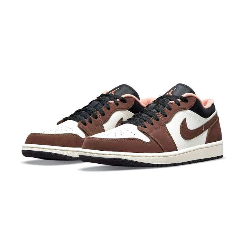 Air Jordan 1 Low Sneakers - Mocha Light Chocolate Crimson Bliss Colorway - Men's Basketball Shoes for Casual Wear & Street Style