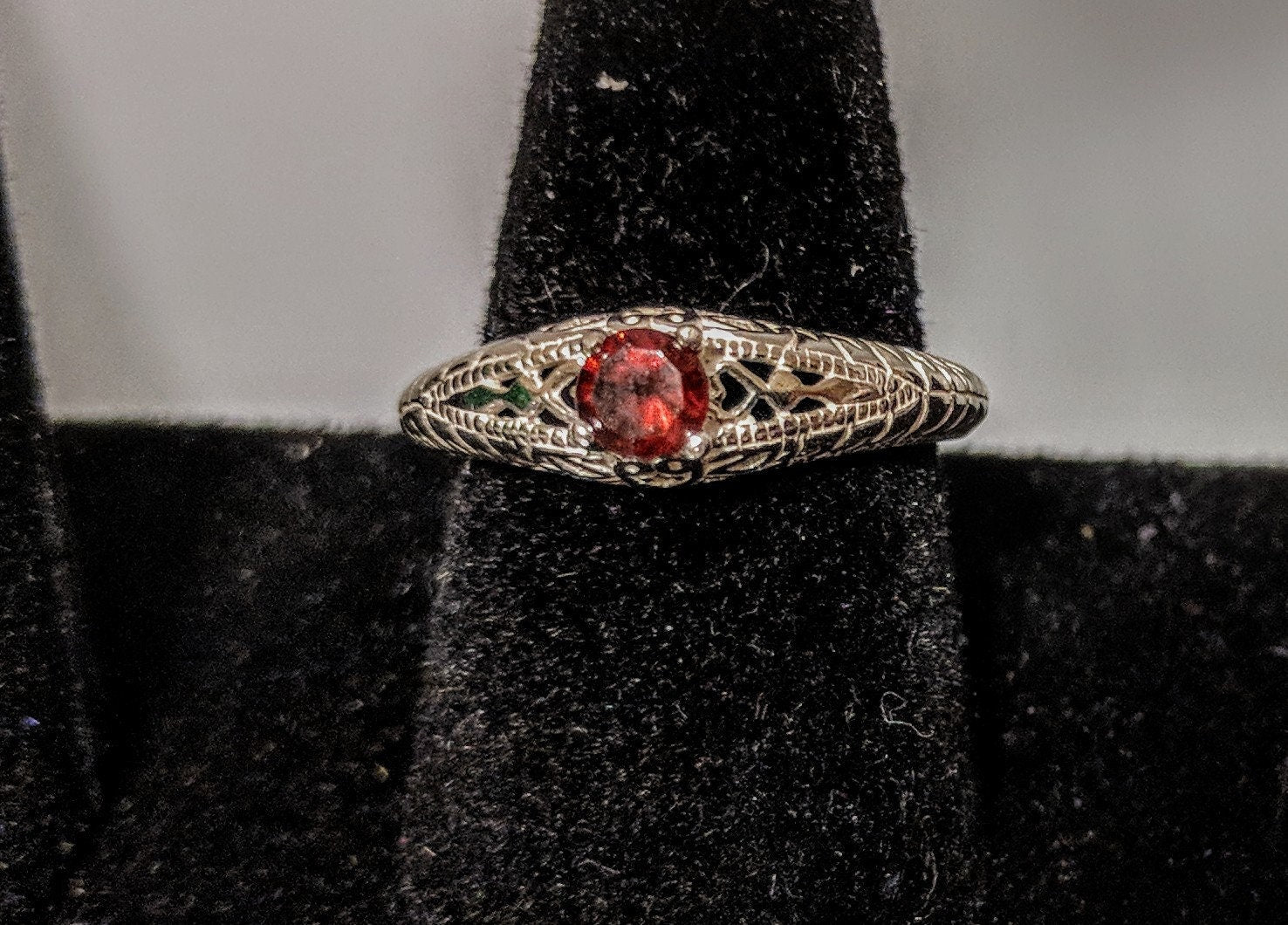 Custom 14K Solid Gold & Sterling Silver Blood Red Garnet Ring - Yellow, White, or Rose Gold Options - Handmade Jewelry for Weddings, Anniversaries & Special Occasions
