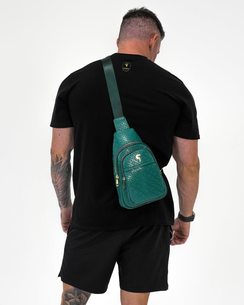 Premium Genuine Green Leather Messenger Bag for Men & Women - Stylish & Durable Crossbody Bag for Work, Travel & Daily Commute