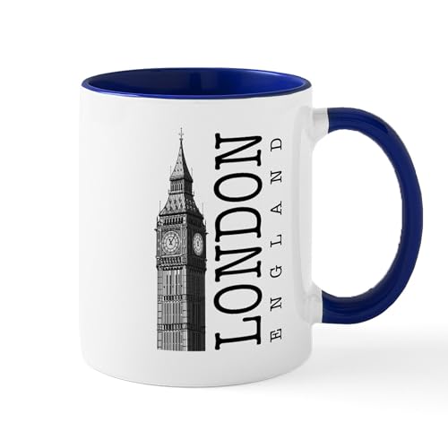 White/Navy Inside - London Big Ben Mugs