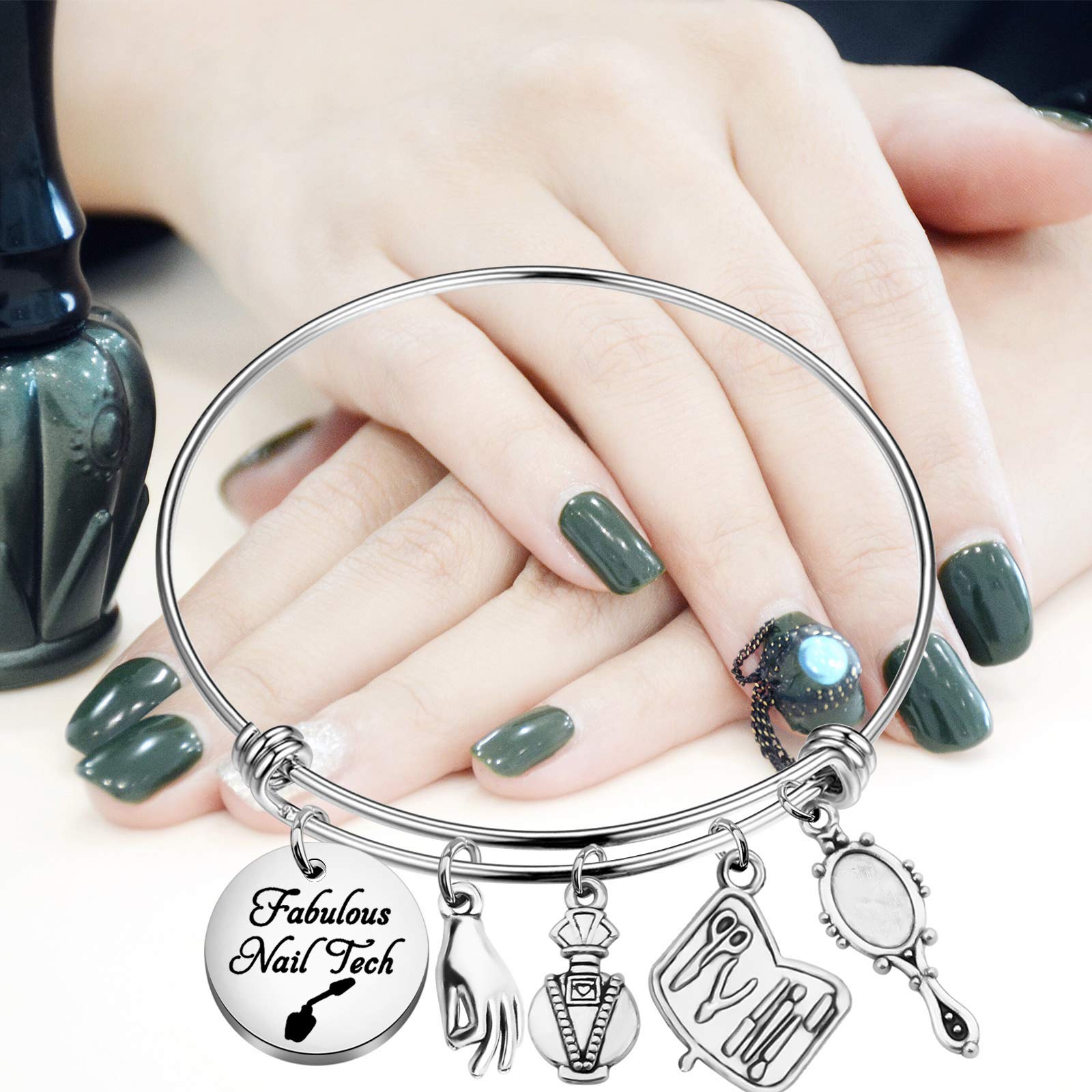 Nail Tech Bracelet - Manicurist Gift for Graduation & Beauty Professionals