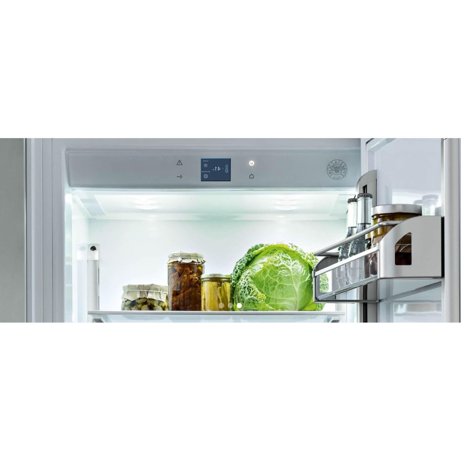 Bertazzoni 30 Inch Built-In All Refrigerator - 17.4 Cu.Ft Capacity, LED Lighting, Stainless Steel (Model REF30RCPRR/23) - Perfect for Modern Kitchens, Restaurants & Open-Concept Living Spaces
