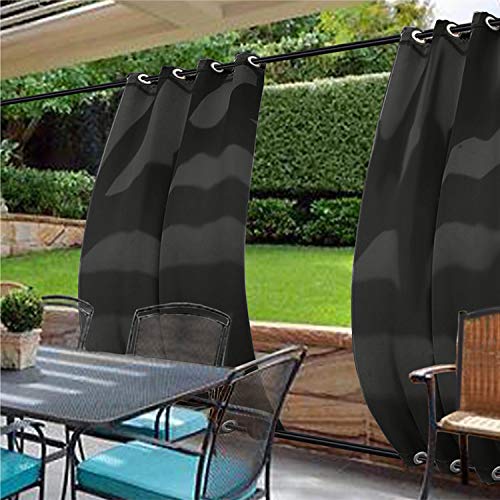 Cololeaf Waterproof Outdoor Curtain Panels with Grommets - Black 120W x 102L Inch (1 Panel) for Patio, Porch, Gazebo, Pergola, Cabana, Dock & Beach House - Perfect for Sun Protection, Privacy & Stylish Outdoor Decor