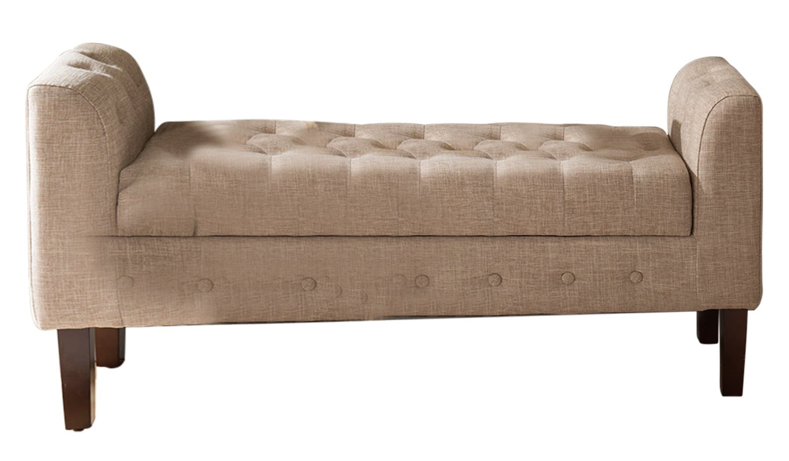 Kings Brand Tufted Upholstered Storage Bench Ottoman - Stylish Footrest, Seat & Storage Solution for Living Room, Bedroom & Entryway
