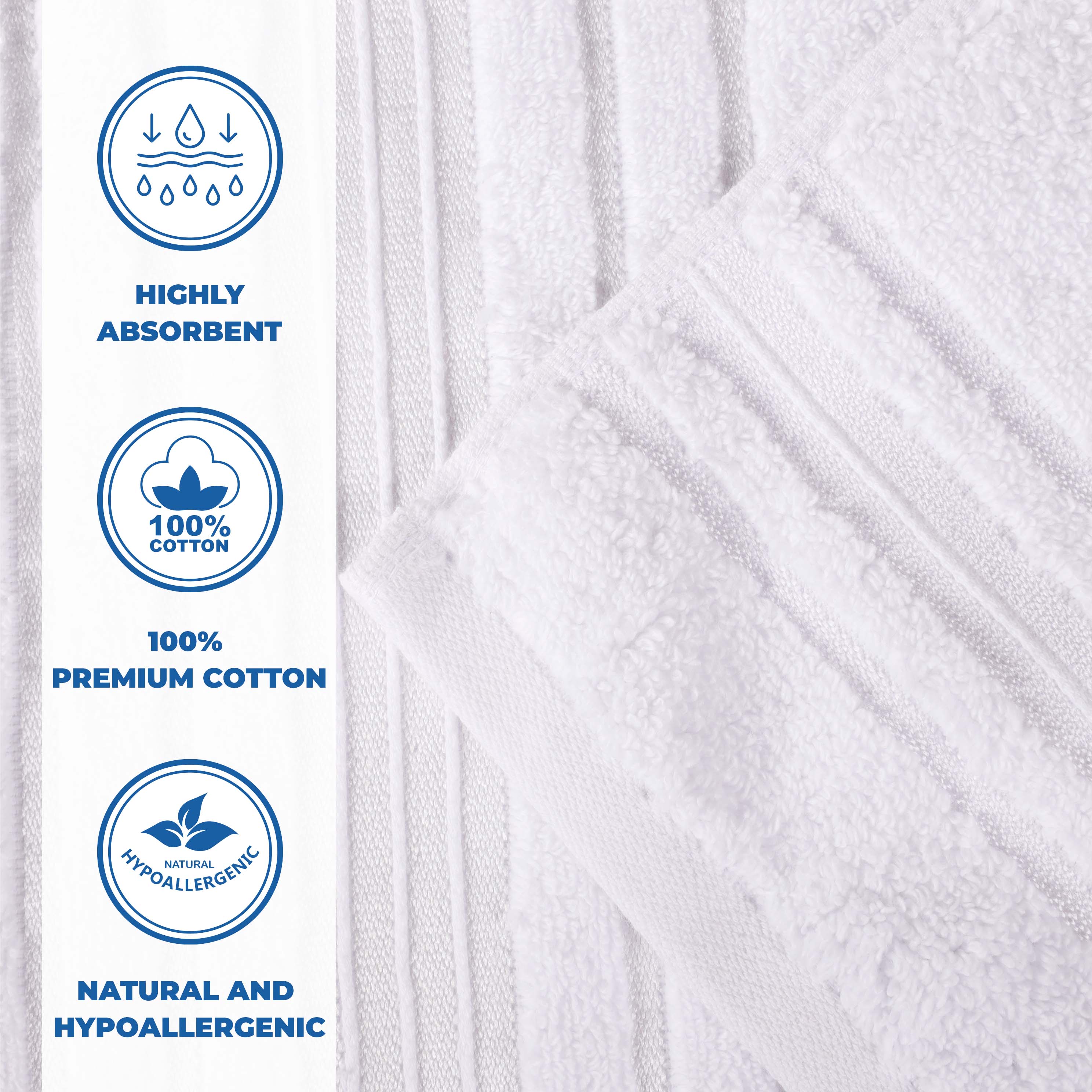 Premium 6-Pack Sadie Zero Twist Cotton Hand Towels - Solid & Jacquard Floral Designs | Soft, Absorbent Bath & Kitchen Towels for Home, Spa, and Guest Use