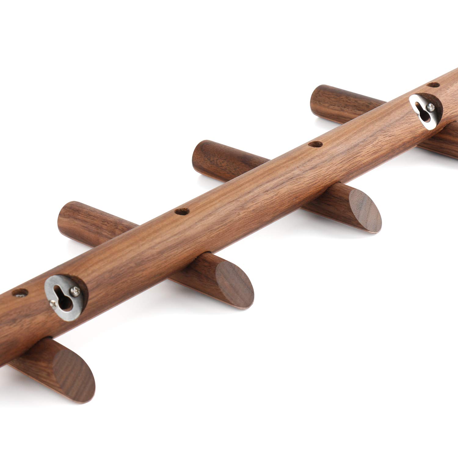 Stylish Wooden Coat Hooks Wall Mounted - 4-Peg Hat Rack for Entryway, Bedroom & Bathroom - Durable Black Walnut Wall Hanger for Jackets, Hats & Bags | Perfect for Home Organization & Space Saving