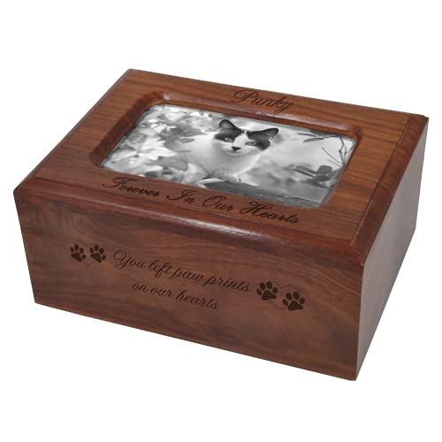 Personalized Engraved Wooden Pet Urn - Custom Memory Chest for Ashes - Perfect for Home Memorials & Pet Loss Remembrance