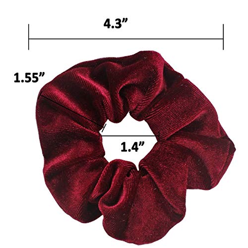 PABULUM Velvet Hair Scrunchies for Women & Girls - 12 Pack Multicolor Hair Bands for VSCO Style, School, Work & Everyday Use