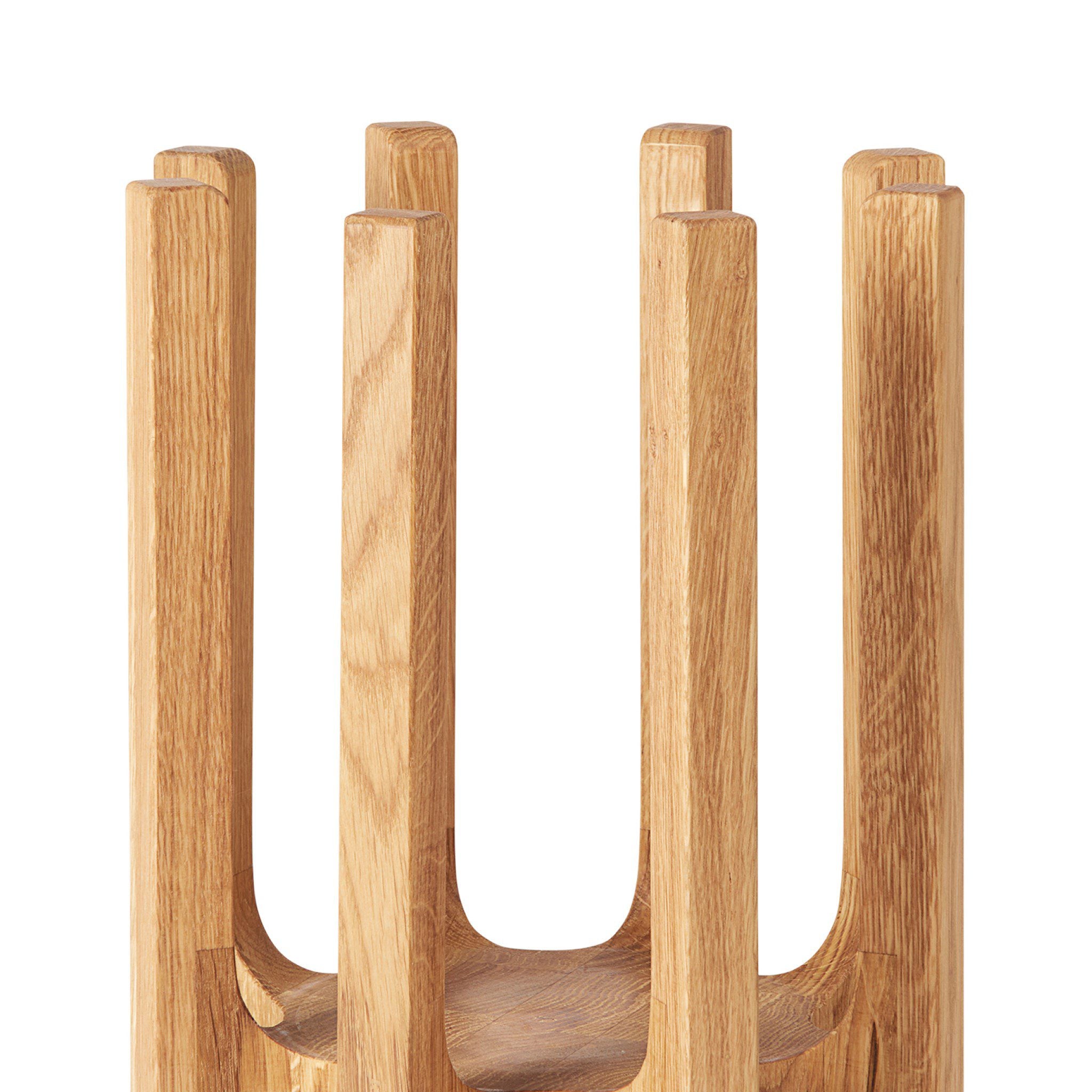 Kristina Dam Studio Column Bowl - Handcrafted Oiled Oak Wooden Bowl for Home Decor, Kitchen & Dining | Perfect for Fruit Display, Centerpiece, and Modern Table Setting