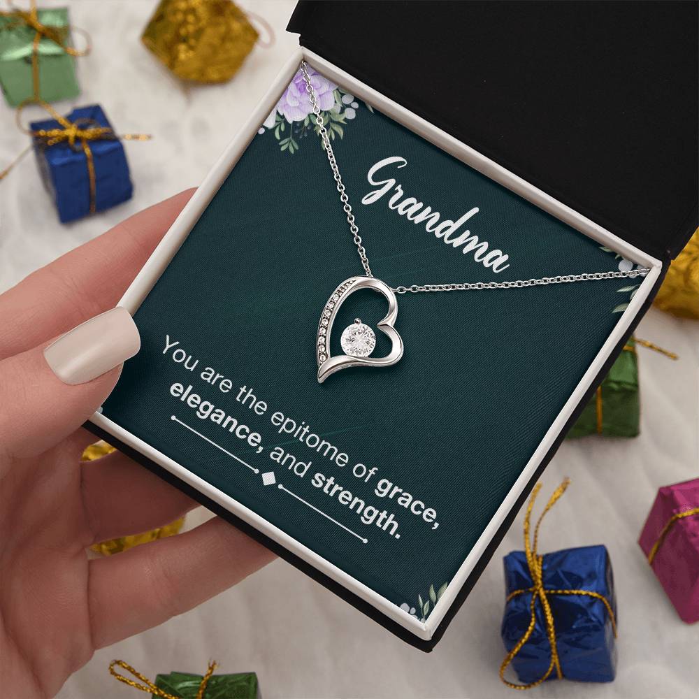 Beautiful Heart Necklace for Grandma - Thoughtful Gift from Grandkids - Perfect for Birthdays, Mother's Day & Family Celebrations