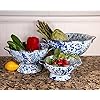 Ocean Swirl Enamelware 3 Quart Colander - Durable Stainless Steel Pasta Strainer with Drain Holes - Perfect for Washing Vegetables, Draining Pasta & Kitchen Use