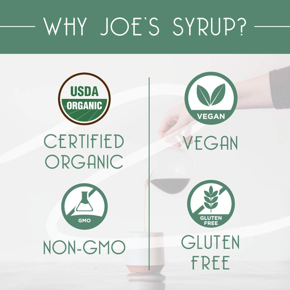 Organic Joe's Syrup - 3 Pack (750ml Each) | Natural Flavored Syrup with Simply Sugar | Perfect for Pancakes, Waffles, Coffee & Desserts