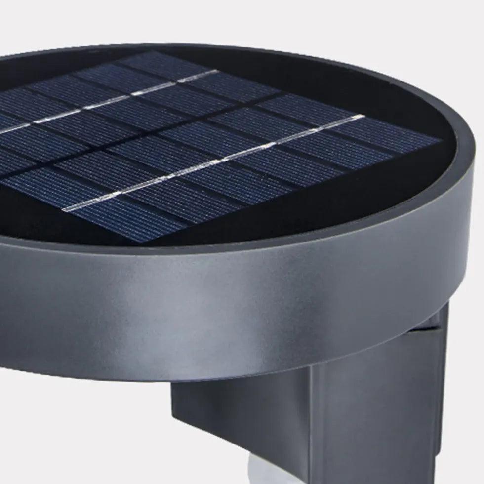 Solar Powered Outdoor Wall Lights - Round Black Waterproof LED Light for Garden, Patio, and Pathway - Energy Efficient Night Lighting for Home Exterior
