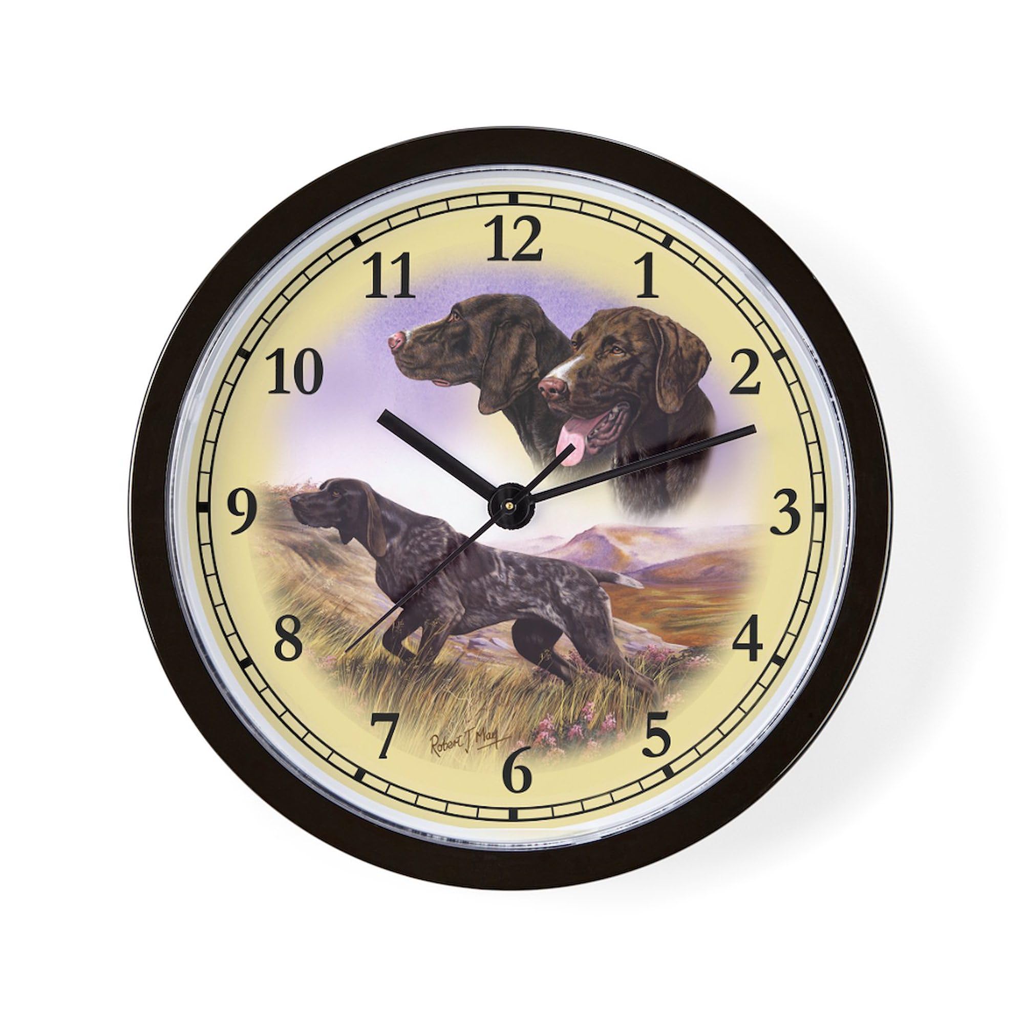 German Pointer 10 Inch Wall Clock - Decorative Silent Non-Ticking Clock for Living Room, Kitchen, Office & Home Decor | Perfect Gift for Dog Lovers & Pet Owners