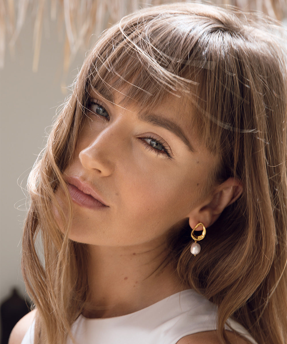 Mathilde Pearl Drop Earrings for Women - Elegant Dangle Earrings with Genuine Pearls - Perfect for Weddings, Parties & Special Occasions