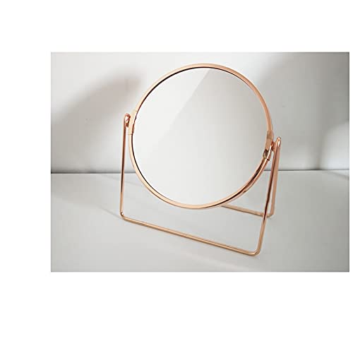 360° Rotating Double-Sided Metal Makeup Mirror - Electroplated Sturdy Vanity Mirror for Home & Travel | Perfect for Dressing Table, Bathroom & Portable Beauty Use