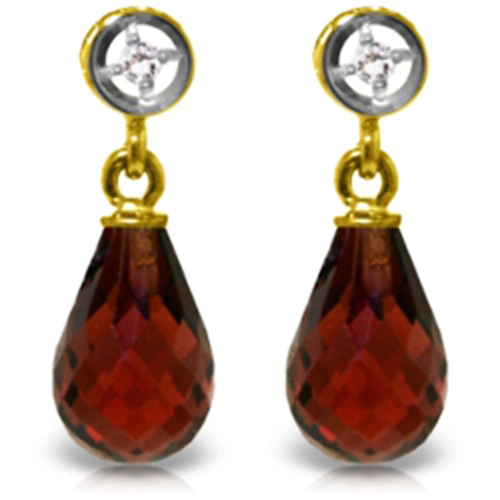 14K Solid Gold Earrings with Diamonds & Garnets | GG Galaxy Gold Collection | Elegant Jewelry for Women, Gift for Her, Wedding, Anniversary & Special Occasions