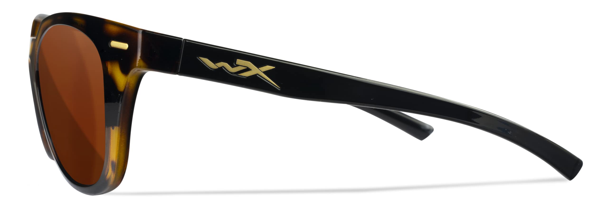 Wiley X Ultra Captivate Polarized Sunglasses for Women - Safety Glasses with UV Protection for Shooting, Fishing, Biking & Extreme Sports - Gloss Demi Black Frames & Copper Lenses - Perfect for Outdoor Adventures, Sports & Daily Wear