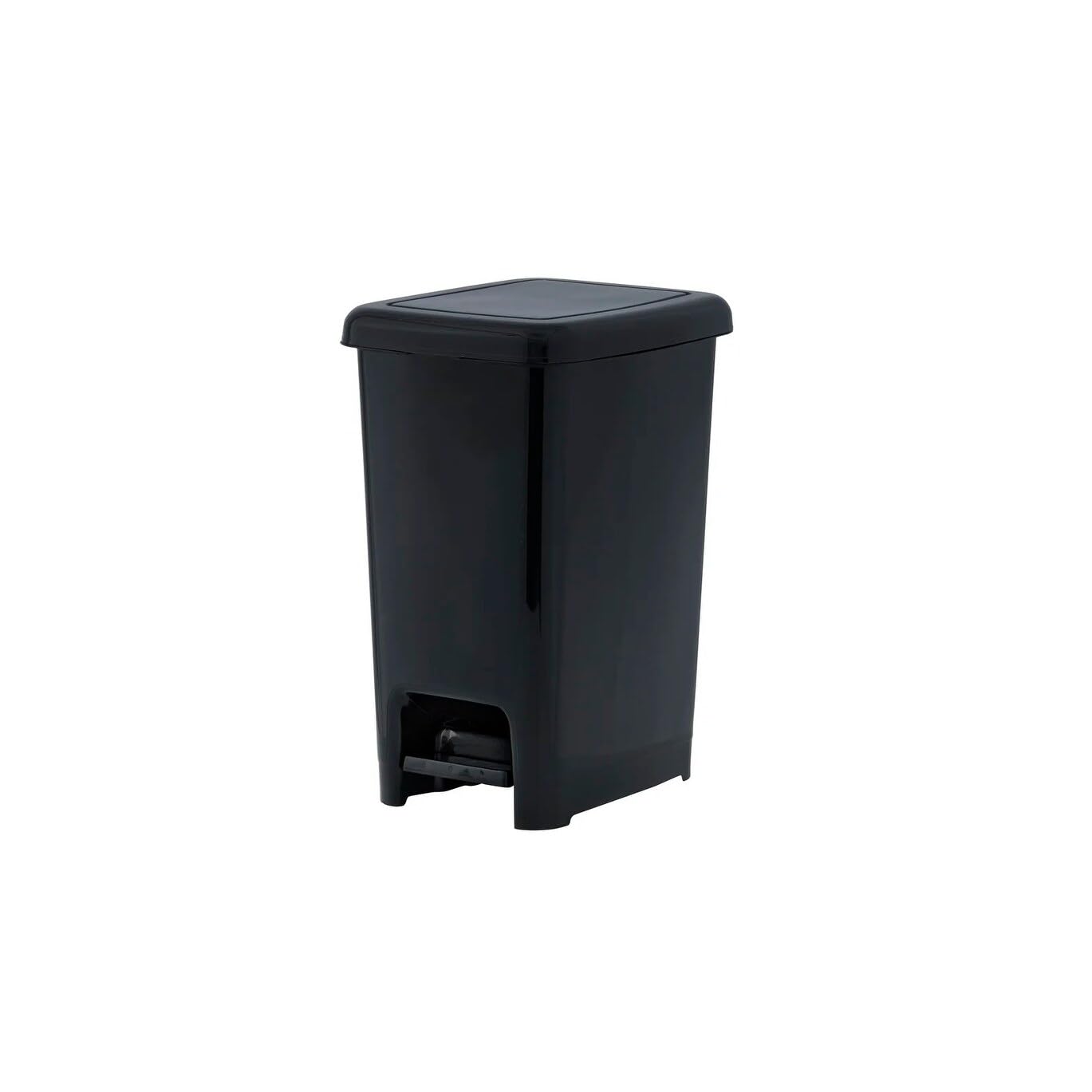 Superior Slim Step-On Trash Can with Lid - 4 Gallon Plastic Foot Pedal Garbage Bin for Bathroom, Kitchen, Office & Bedroom - Space-Saving Design for Small Spaces, Dorms & Apartments - Black