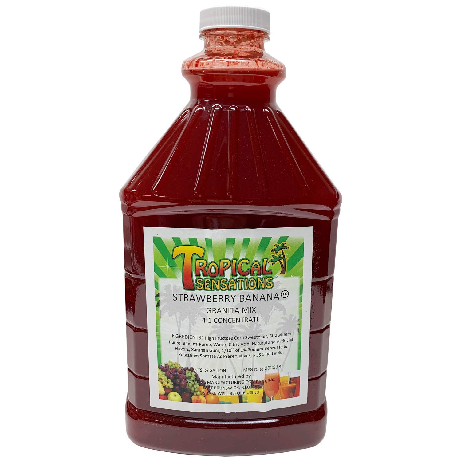 Best Tropical Slushie Mix - Strawberry Banana Flavor, 6 Bottles (64 oz Each) for Homemade Slushies, Smoothies & Frozen Drinks - Perfect for Parties, BBQs & Summer Refreshments