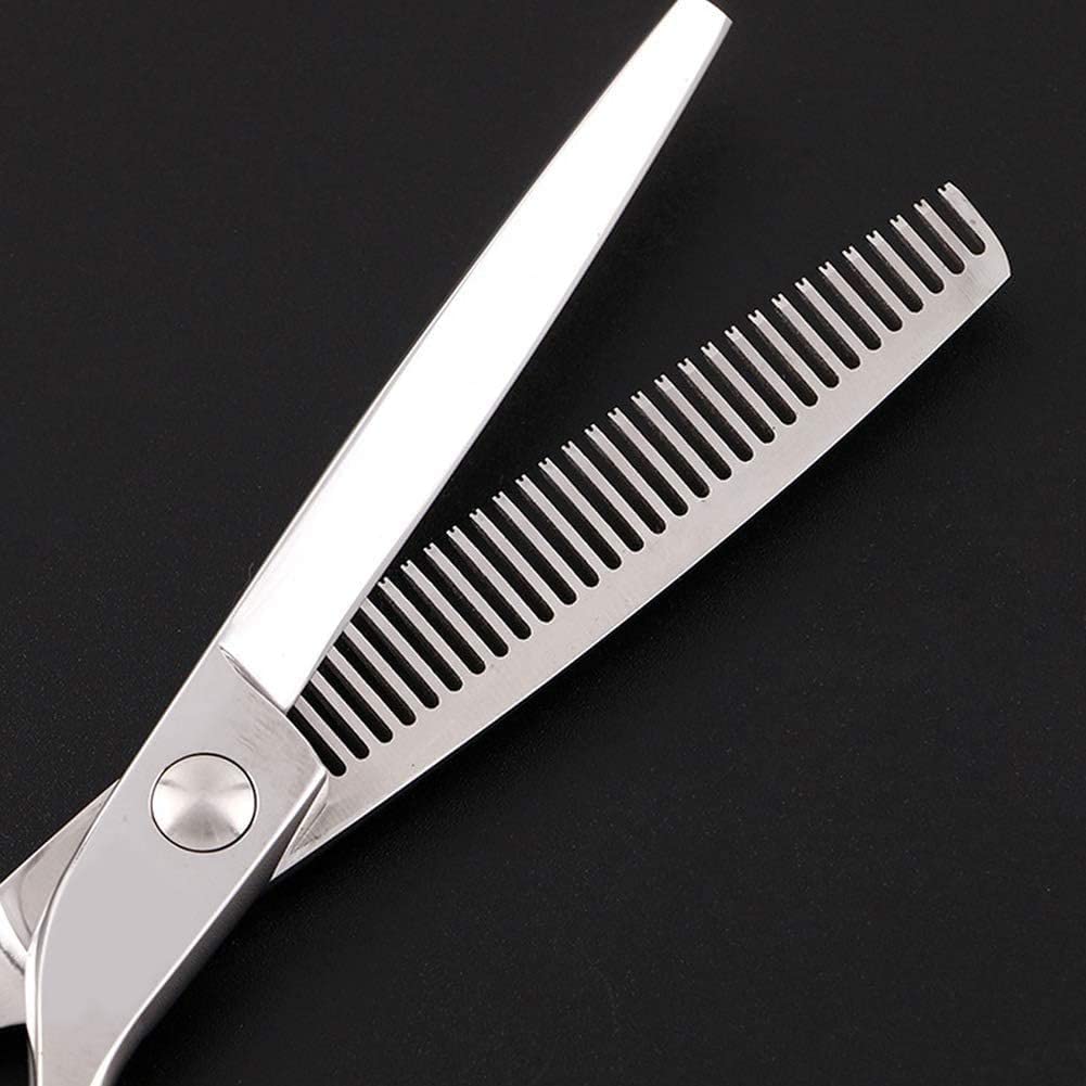 Professional 6 Inch Barber Scissors - Stainless Steel Double-Sided Tooth Hair Cutting Shears for Salon, Stylists & Home Use | Precision Hairdressing Tools for Trimming, Thinning & Texturizing | Perfect for Barbershops, Salons & DIY Haircuts