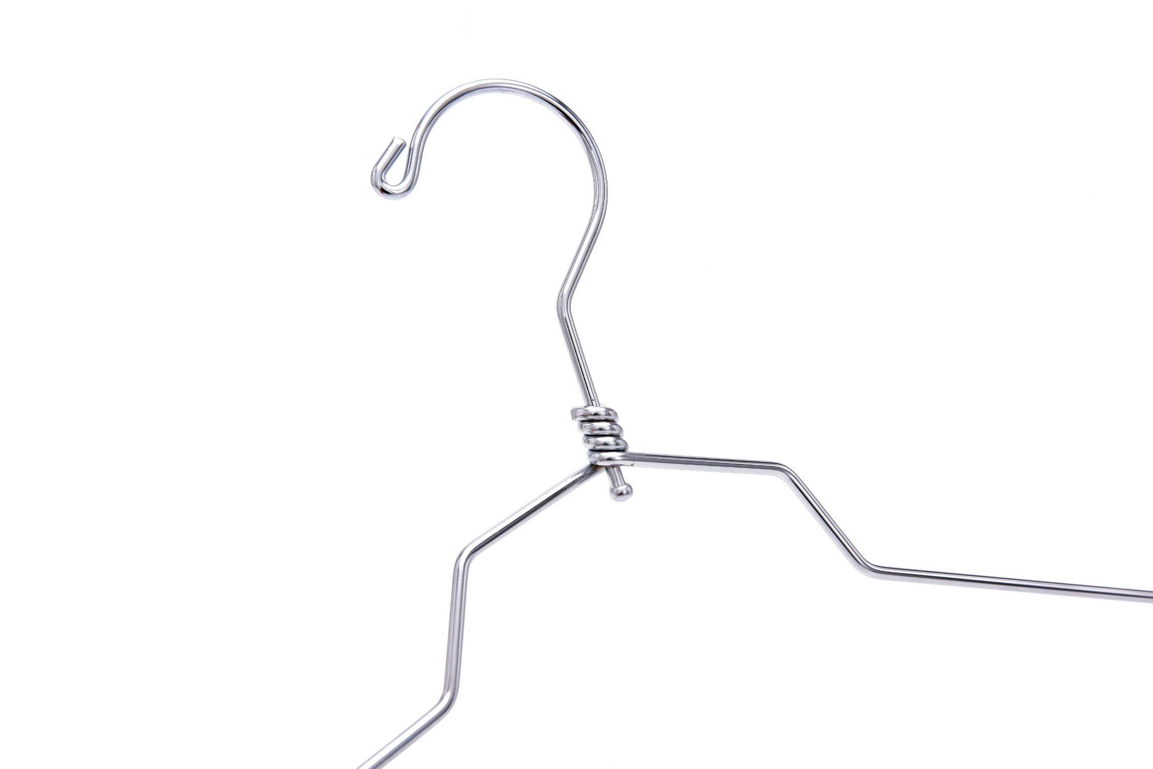 Premium 100-Pack Stainless Steel Heavy Duty Swivel Hook Clothes Hangers - 17