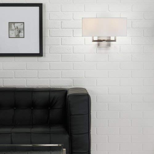George Kovacs P472-084 Brushed Nickel 2-Light Wall Sconce - Modern Bathroom Vanity Lighting for Bedroom, Hallway & Entryway