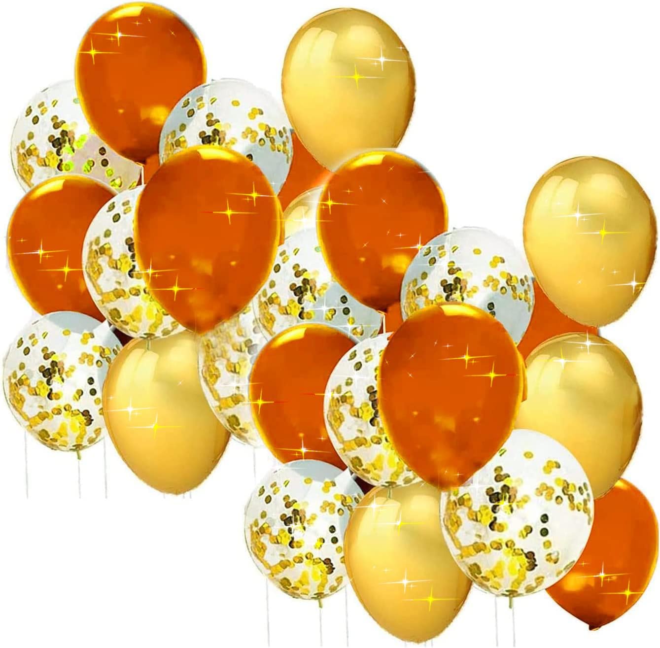 Orange & Gold Balloons - 30pcs Fall Party Decorations for Birthday, Graduation, Bridal Shower | Perfect for Autumn Weddings, Halloween & Thanksgiving Decor
