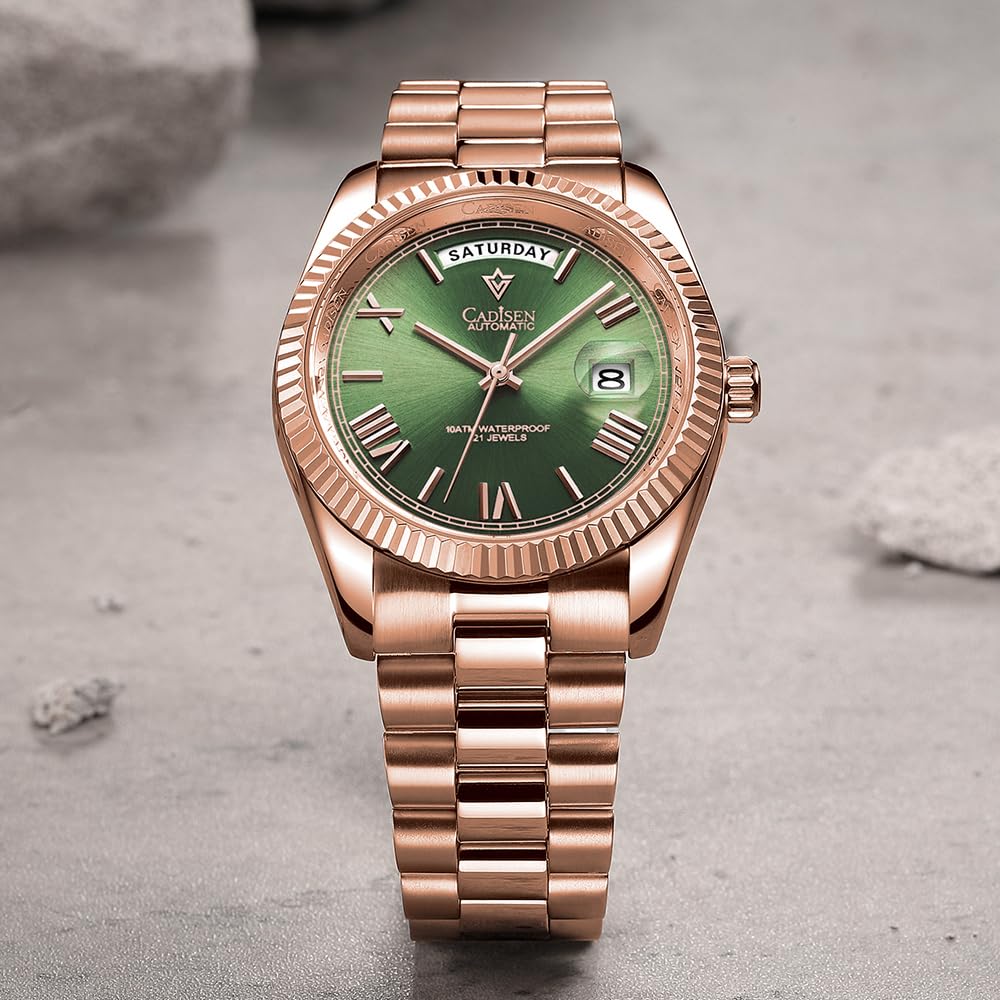 CADISEN Men's Automatic Mechanical Watch with MIYOTA 8285 Movement, Sapphire Crystal, Waterproof - Perfect for Business, Casual Wear & Outdoor Activities