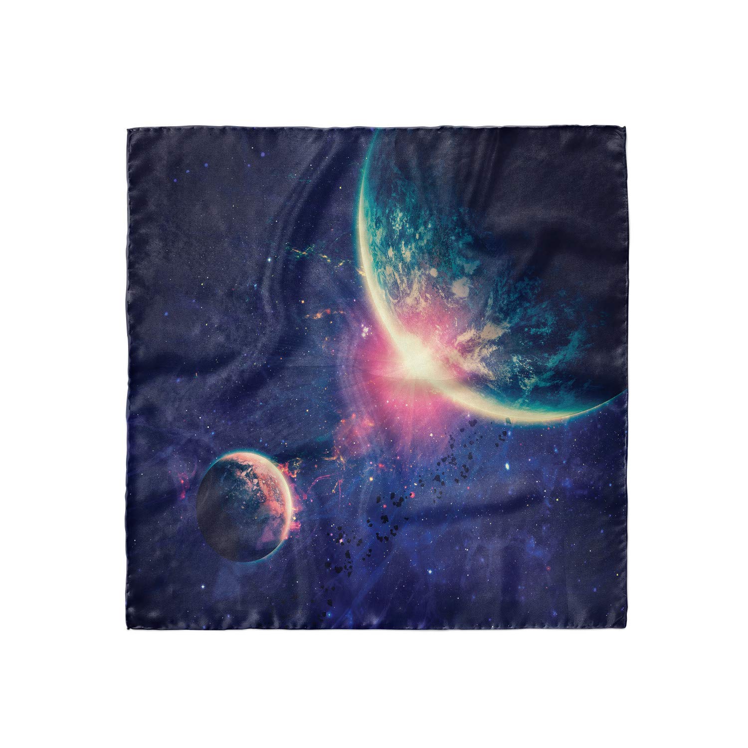 Ambesonne Galaxy Head Scarf - Outer Space Mars Planets Hair Wrap for Women | Boho Hippie Headband, Beach Cover Up, Yoga Accessory