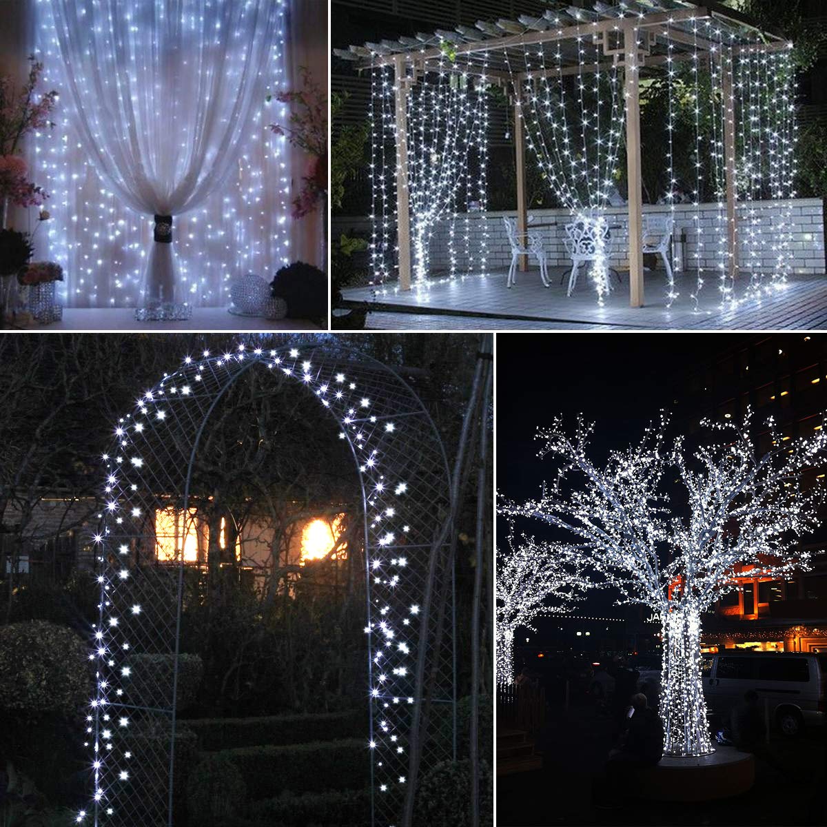 AMIR Upgraded 39Ft 120 LED Solar String Lights Outdoor - 8 Modes Copper Wire Fairy Lights, Waterproof Solar Powered Decorative Lights for Garden, Yard, Party, Wedding & Christmas Decorations (White) - Perfect for Patio, Backyard, Pergola and Holiday Lighting