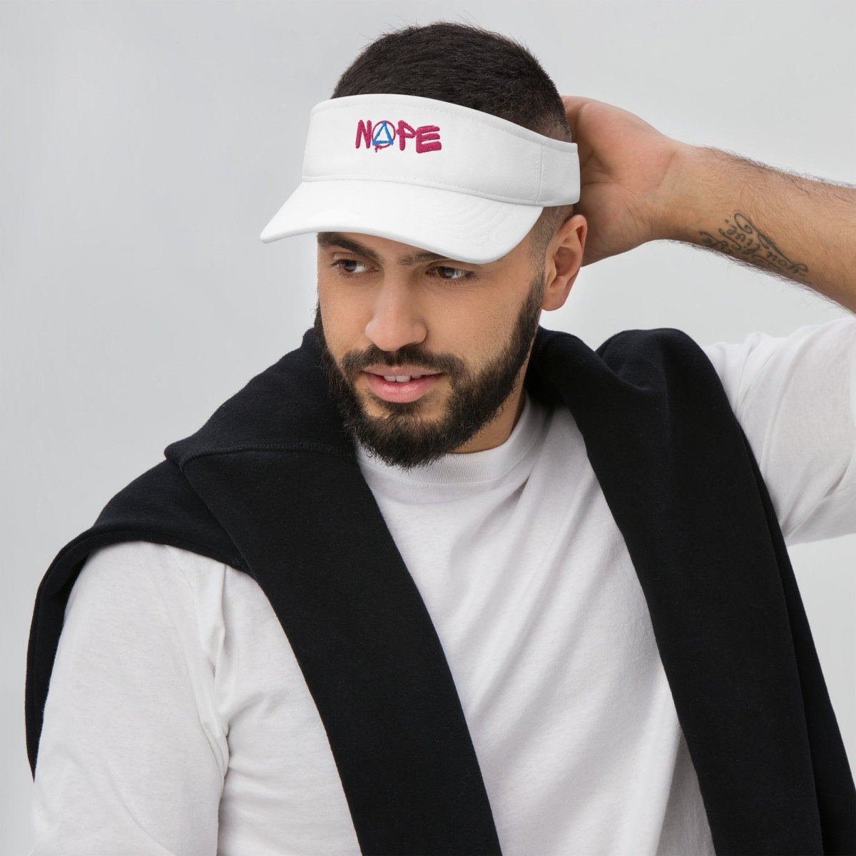 NOPE Embroidered Visor Cap - Adjustable Sun Hat for Women & Men - Perfect for Running, Golf, Beach & Outdoor Activities