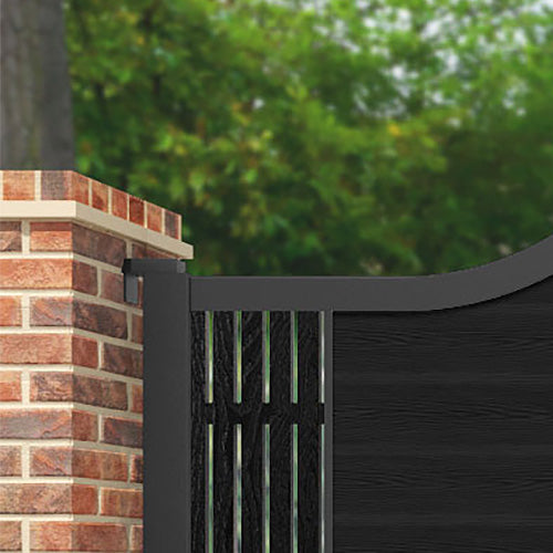 Classic Aspen Curved Top Black Driveway Gate - Elegant End Screen Design for Home Security & Curb Appeal | Perfect for Residential Entrances, Estate Properties & Luxury Driveways