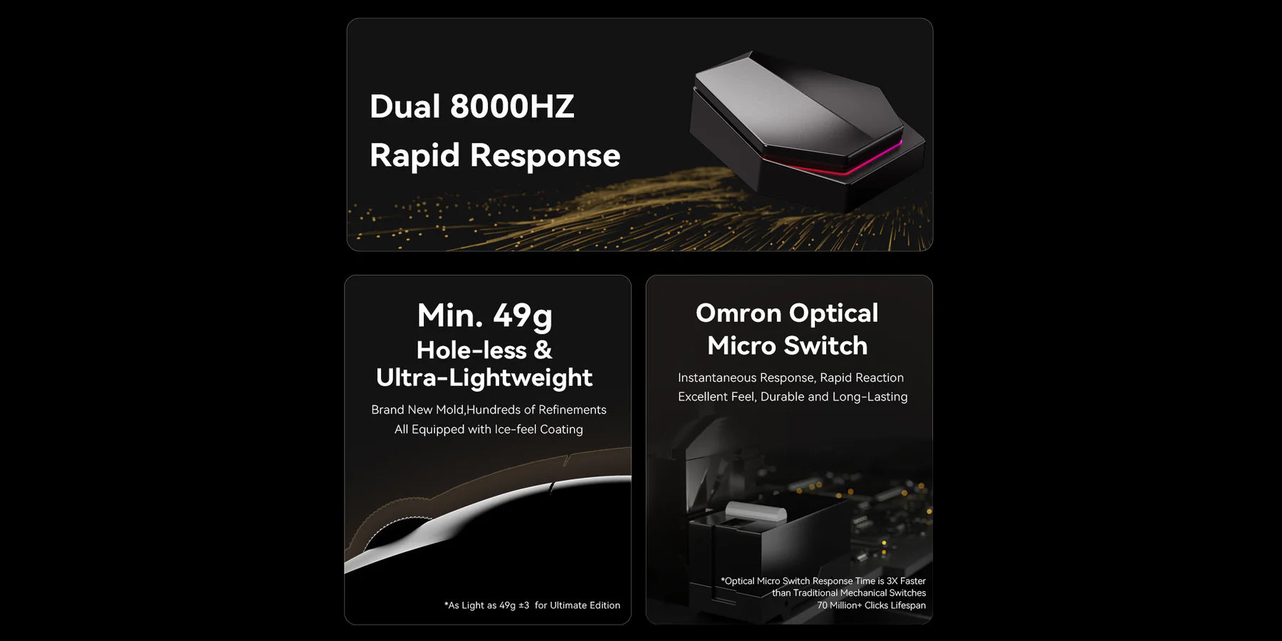 ATK Blazing Sky X1 Pro MAX Wireless Gaming Mouse - Black with 8K Dongle - Ergonomic RGB Mouse for PC, Mac, Laptop Gaming - Perfect for FPS, MOBA, eSports & Office Work