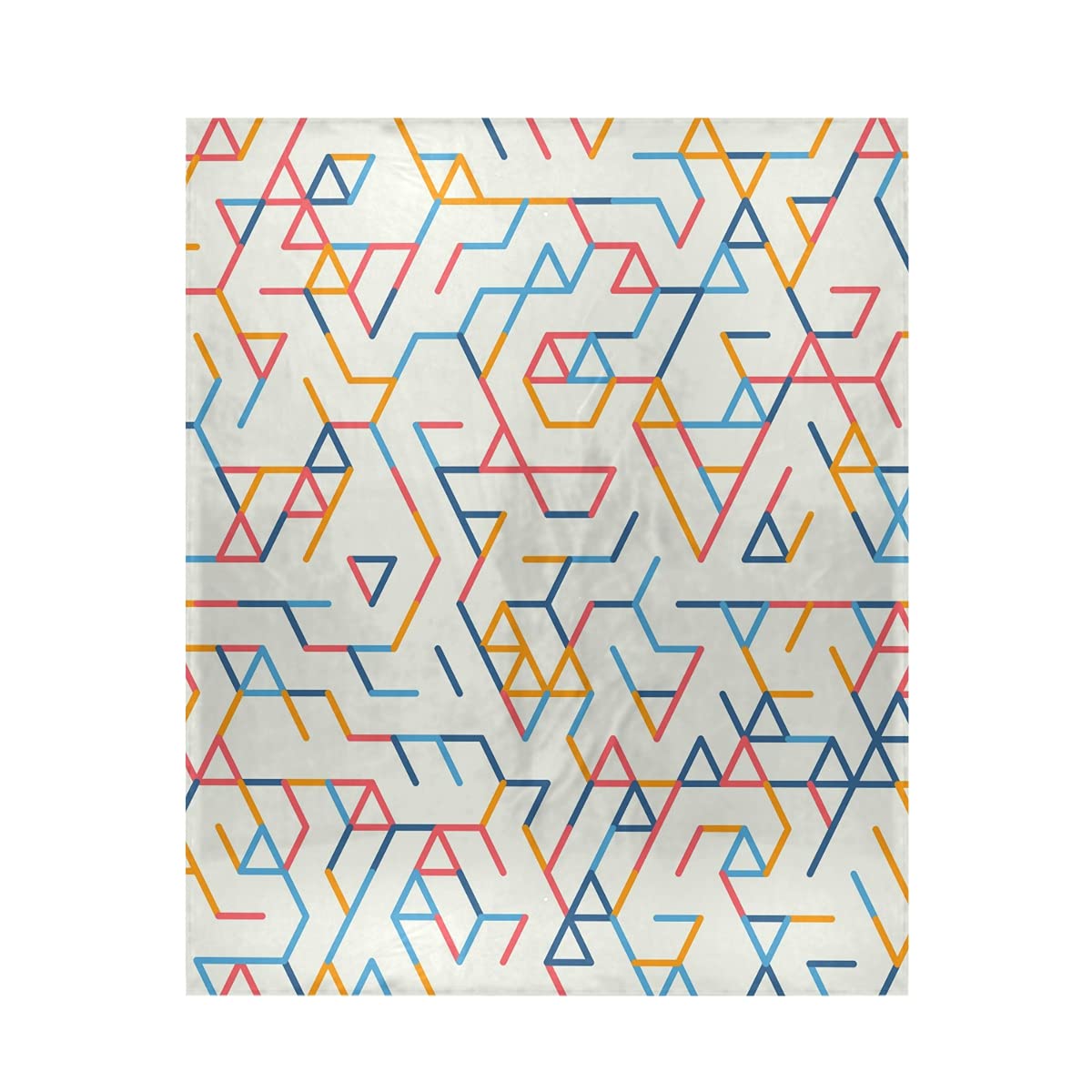 Geometric Pattern Throw Blanket - Warm, Lightweight & Ultra-Soft Micro Fleece Blanket (50x60 Inches) - Perfect for Sofa, Bed & Home Decor